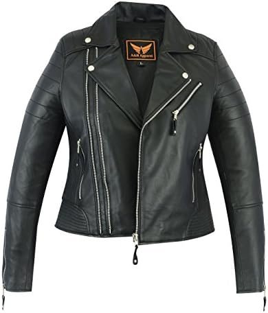 A&H Apparel Women Motorcycle Genuine Sheep Lightweight Leath...