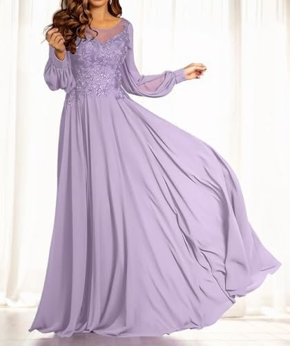 Lace Applique Chiffon Mother of The Bride Dresses for Weddin...