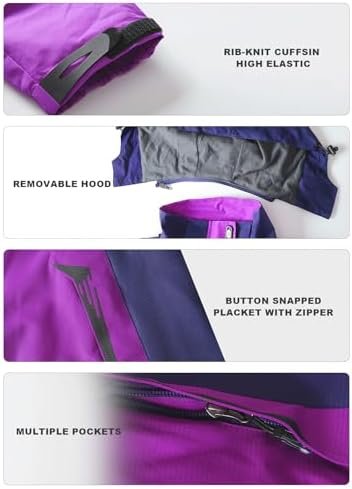 Women's Waterproof Rain Jacket with Detachable Hood Lightwei...