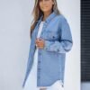 luvamia Denim Jacket for Women Oversized Button Down Casual ...