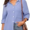 Totatuit Womens Cotton Button Down Shirts Long Sleeve Casual...