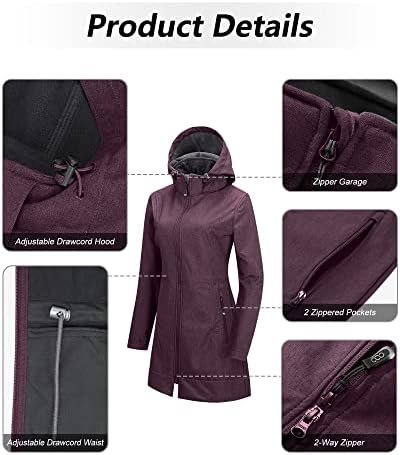 33,000ft Women's Waterproof Softshell Long Rain Jacket with ...