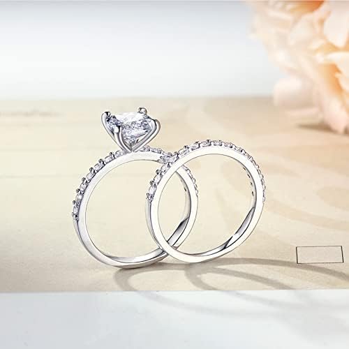 2CT Cushion Cut Engagement Rings for Women Fake Wedding Ring...