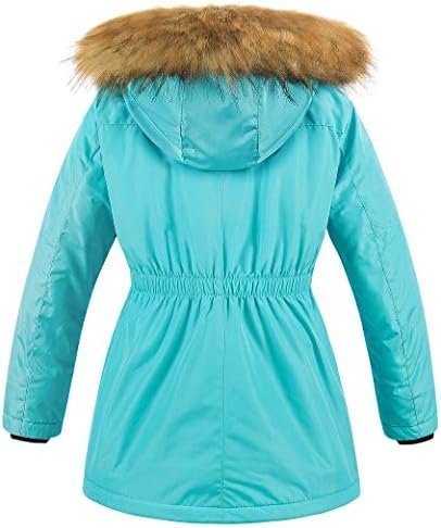 CREATMO US Girl's Long Winter Warm Parka Sherpa Trimmed Coll...