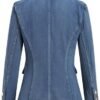 IBAKOM Denim Blazer Suit for Women Notch Collar One Button O...