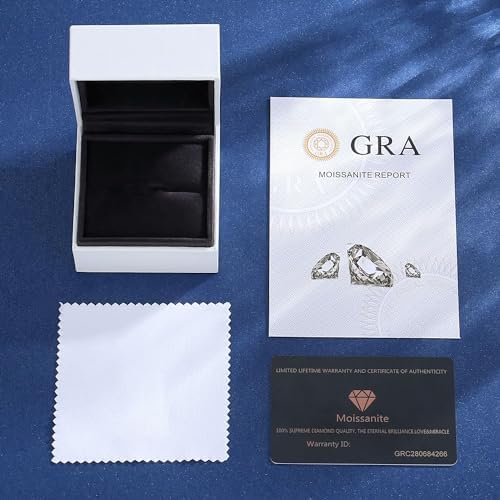 3ct Moissanite Engagement Ring for Women, 10 * 8MM Main Ston...