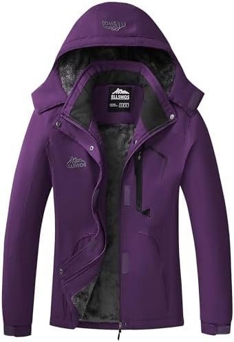 ELLSWOS Womens Winter Coats Waterproof Ski Jacket Warm Snow ...