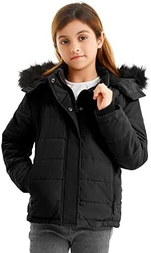 FARVALUE Girls' Winter Coats Thicken Fleece Lined Padded Hoo...