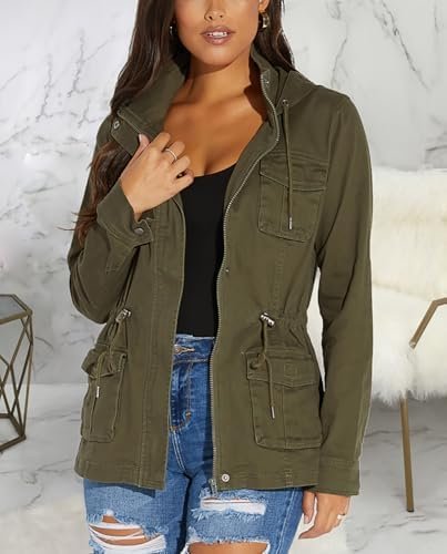JTNFairy Casual Jackets for Women Long Sleeve Zipper Classic...