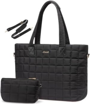 LOVEVOOK Tote Bag for Women, Large Puffer Tote Bag with LOVEVOOK Tote Bag for Women, Large Puffer Tote Bag with Zipp...