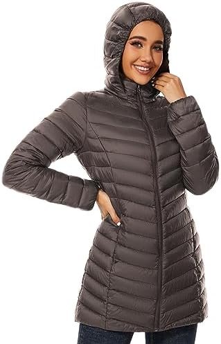 ANOTHER CHOICE Women Puffer Jacket Hooded Warm Lightweight P...