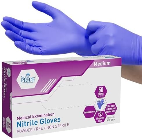 MED PRIDE Nitrile Medical Exam Gloves - Disposable Powder & ...