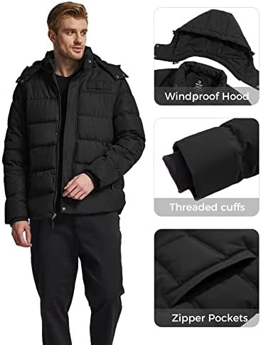 Wantdo Men's Hooded Winter Coat Warm Puffer Jacket Thicken C...