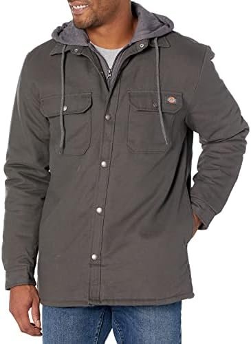 Dickies Men's Fleece Hooded Duck Shirt Jacket with DWR