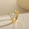2CT/3CT Cubic Zirconia Yellow Gold Engagement Ring Round Cut...