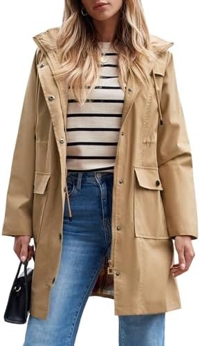 SaphiRose Women's Waterproof Rain Jacket Lightweight Raincoa... SaphiRose Women's Waterproof Rain Jacket Lightweight Raincoa...
