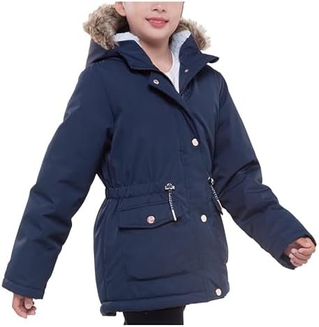 Rokka&Rolla Girls' Water-Resistant Sherpa Fleece Lined Puffe...