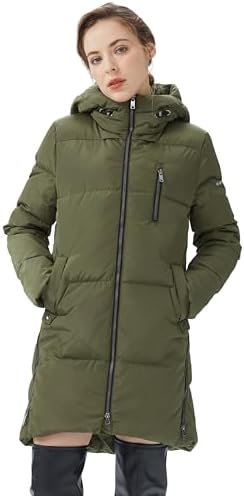 Orolay Women's Stylish Down Hooded Jacket with Two-Way Zippe...