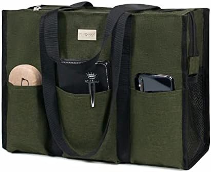 TOPDesign Utility Water Resistant Tote Bag with 13 Pockets, ...