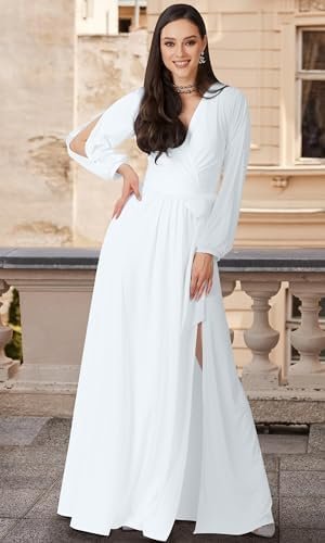 KOH KOH Womens Long Sleeve Sexy Slit Photoshoot Evening Fall...