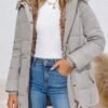 Remikstyt Womens Coats Winter Zipper Hooded Faux Fur Inside ...