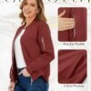 TACVASEN Women's Bomber Jackets Lightweight Casual Jacket Fu...