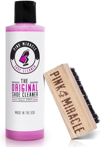 Pink Miracle Shoe Cleaner Kit with Bottle and Brush For Fabr...