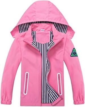 Waterproof Hooded Jacket for Boys Girls,Kids Raincoats Outdo... Waterproof Hooded Jacket for Boys Girls,Kids Raincoats Outdo...