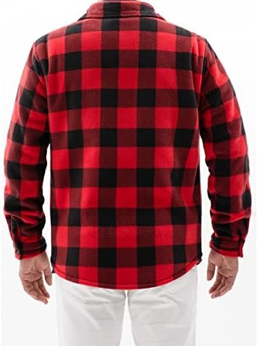 ZENTHACE Men's Warm Sherpa Lined Fleece Plaid Flannel Shirt ...