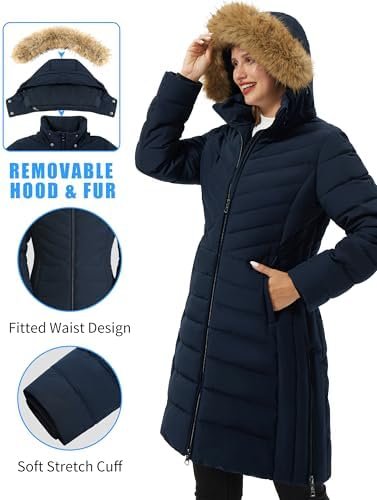 Pioneer Camp Women's Winter Coats Warm Thicken Long Puffer J...