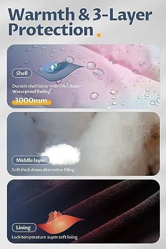 CREATMO US Girl's Winter Fleece Lined Long Parka Puffer Coat...