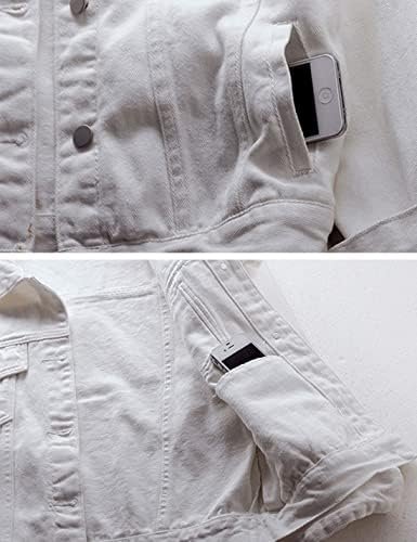 Locachy Women's Casual Denim Jacket Solid Color Basic Long S...