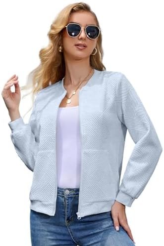 WROLEM Women Zip Up Sweatshirts with Pockets Long Sleeve Jac...