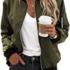 Zeagoo Women's Bomber Jacket Casual Coat Zip Up Outerwear Wi...