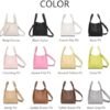 Leather Tote Bag Slouchy Handbag with Zipper Stylish for Wom...