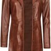 fjackets Lambskin Leather 3/4 Coat - A Fusion of Timeless St...