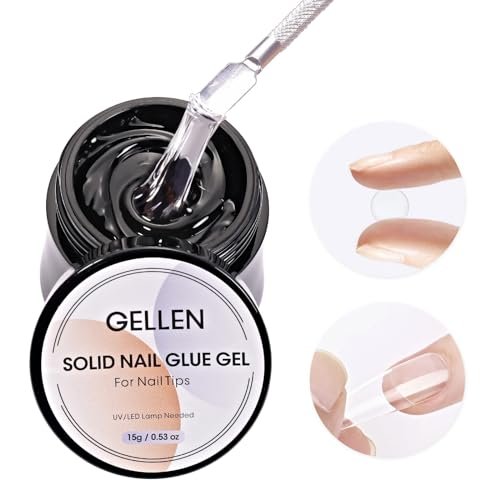 Gellen Solid Nail Glue Gel for False Nail Tips, Huge Capacit...