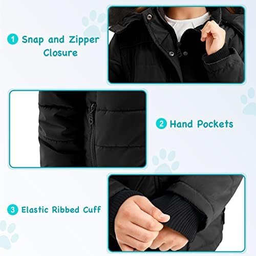 FARVALUE Girls' Winter Coats Thicken Fleece Lined Padded Hoo...