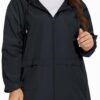 Women Plus Size Raincoat Lightweight Waterproof Windbreaker ...