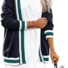 Striped Cardigan Sweaters for Women Knit Open Front Long Car...