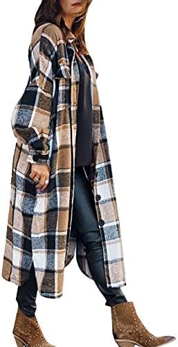 SKIKYAN Women Fall Flannel Plaid Shacket Jacket Oversized Bu... SKIKYAN Women Fall Flannel Plaid Shacket Jacket Oversized Bu...