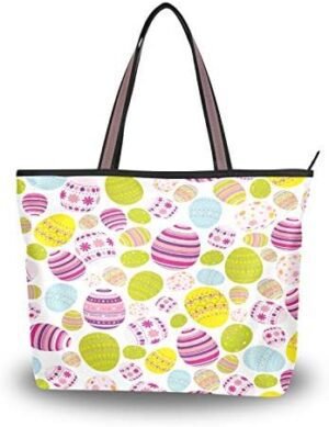 Tote Bag for Women with Zipper and Pockets,Polyester Tote Ba... Tote Bag for Women with Zipper and Pockets,Polyester Tote Ba...