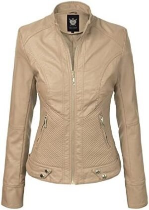 Lock and Love Women's Faux Leather Moto Biker Jacket Coat Lock and Love Women's Faux Leather Moto Biker Jacket Coat wi...