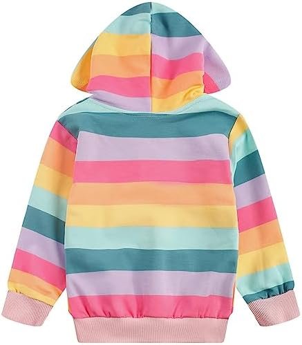 RETSUGO Girls Zip Up Hoodie Jacket Toddler Unicorn Rainbow S...