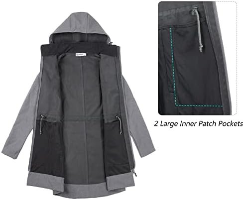 33,000ft Women's Waterproof Softshell Long Rain Jacket with ...