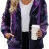 Nirovien Womens Sherpa Jacket Fuzzy Zip Up Hoodie Oversized ...