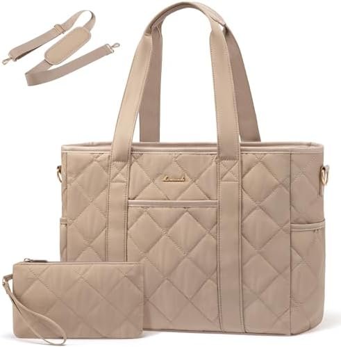 LOVEVOOK Tote Bag for Women, Quilted Puffer 15.6 Inch Laptop...