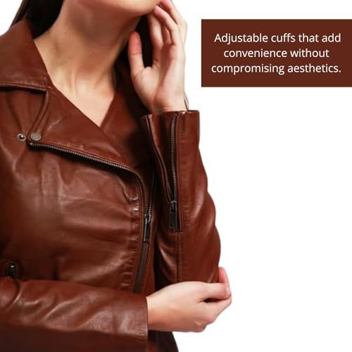 Women's Lamb Leather Jacket Classic Biker Style, Perfecto De...