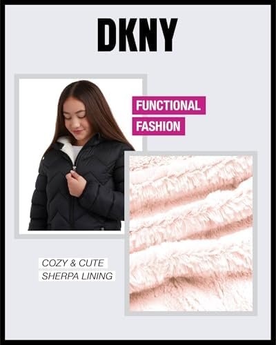 DKNY Girls' Winter Coat – Fully Sherpa Lined Glacier Shield ...