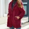 Womens Fleece Jacket Hooded Winter Warm Full Zip Long Sleeve...